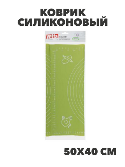 VETTA Коврик силиконовый для раскатки теста с принтом, 50х40см, n3632-gl-856-178 n3632-gl-856-178