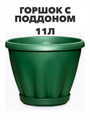 Горшок "Знатный" цветной c поддоном, 11 л, d320, темно-зеленый a30401094 1